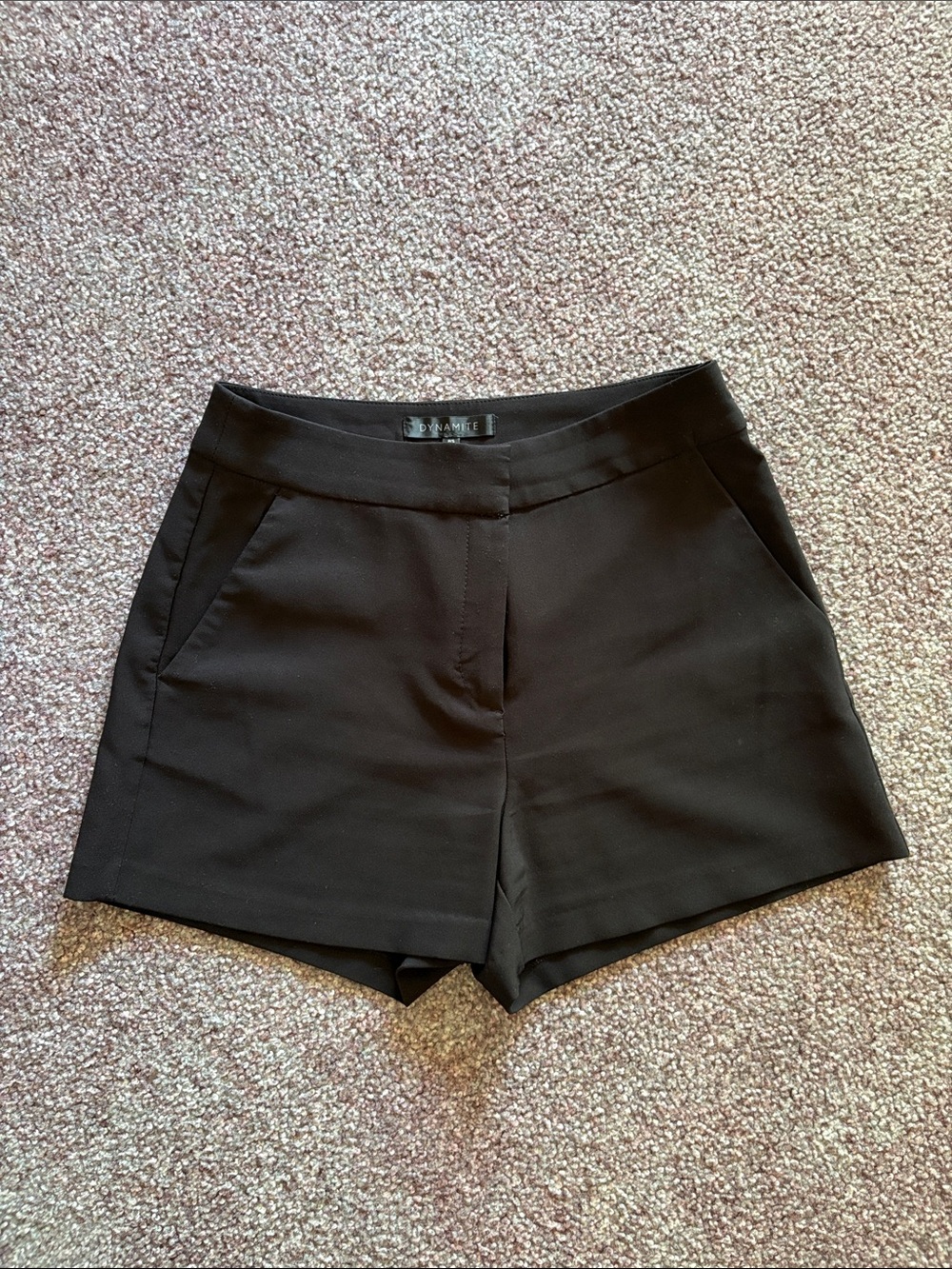 Dynamite Black High-Waist Tailored Shorts